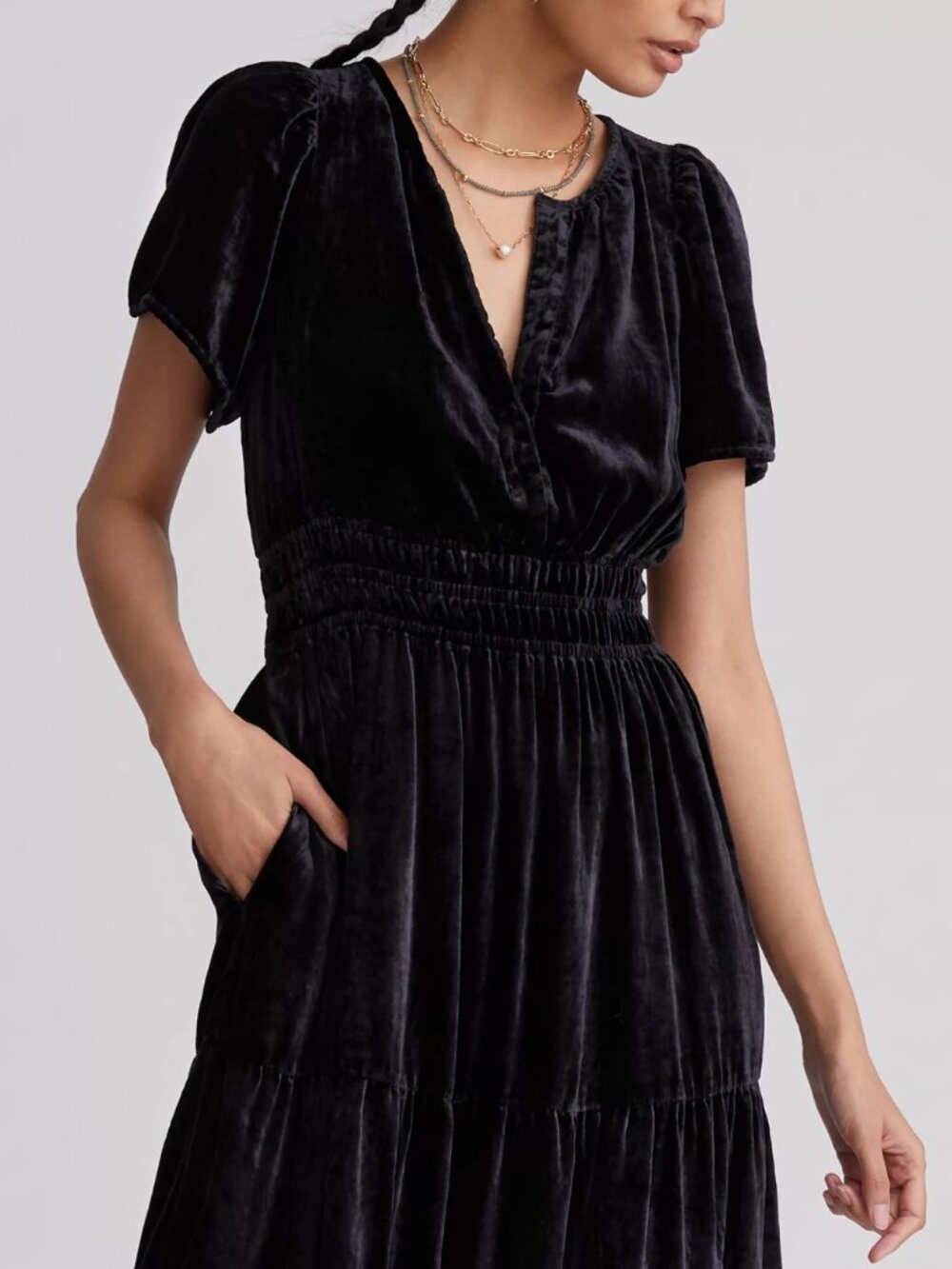 NWOT Anthropologie Somerset Velvet Maxi Dress Black Size S! - Picture 2 of 7